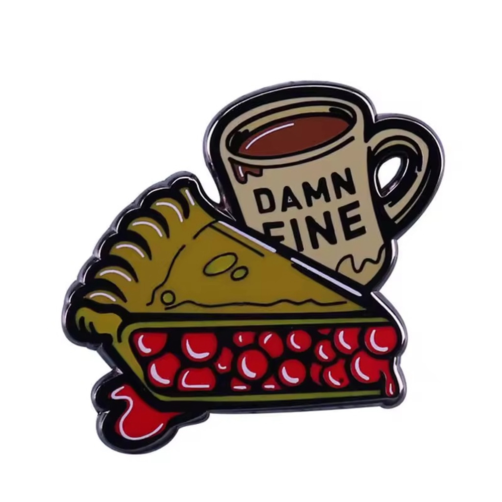 Twin Peaks “Damn Fine Pie & Coffee” Enamel Pin – Laura Palmer Show Collectible